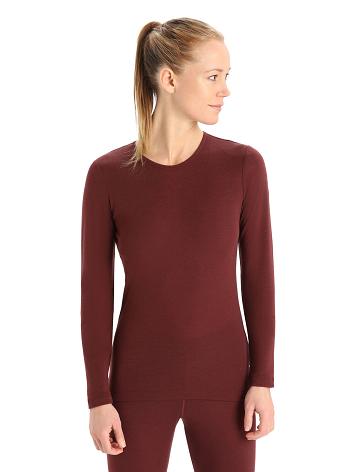 Une pièce Icebreaker Merino 175 Everyday Long Sleeve Crewe Thermal Top Femme Rouge | FR 1779TCEV